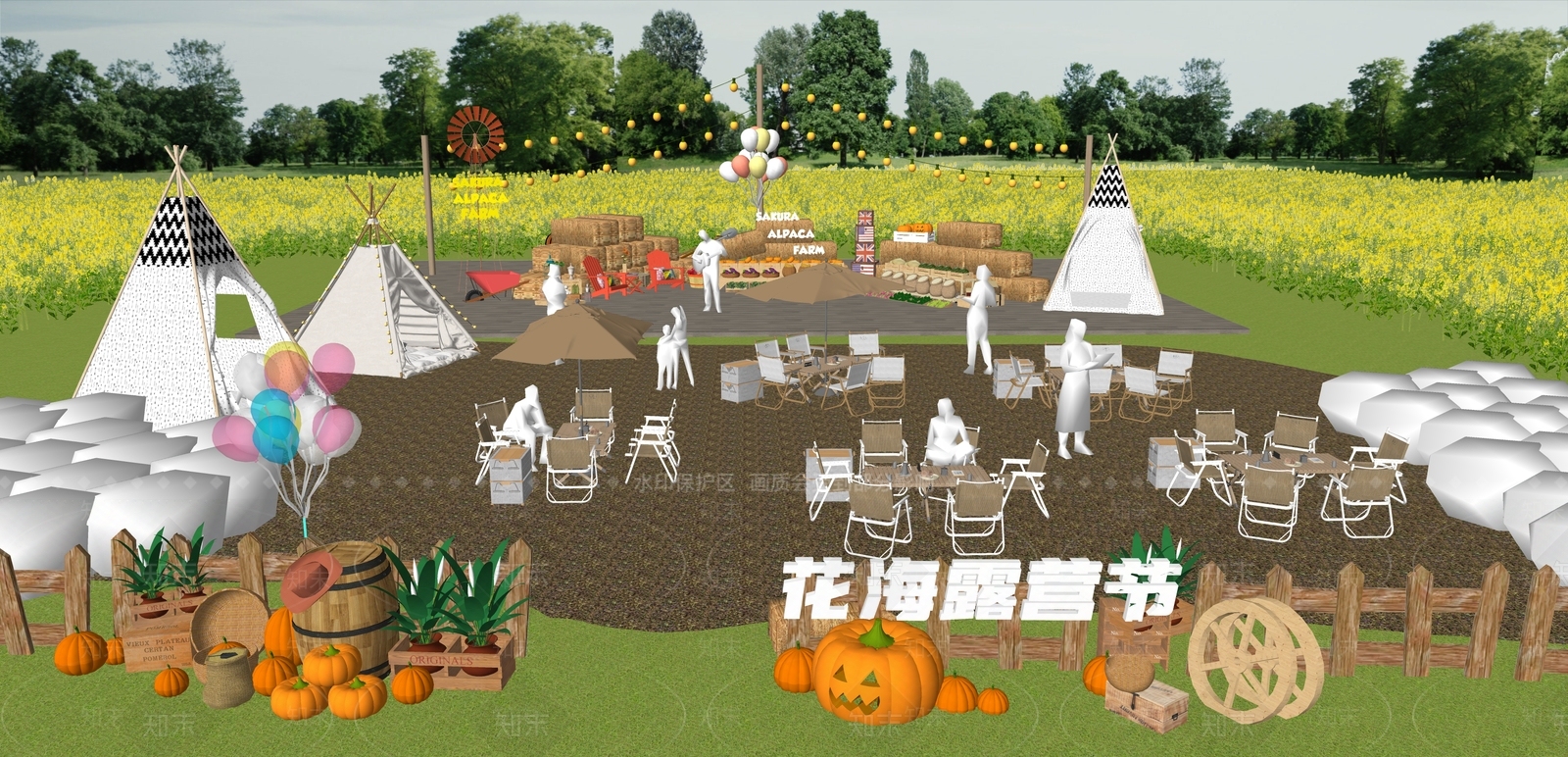 户外露营区SU模型下载【ID:1122444075】