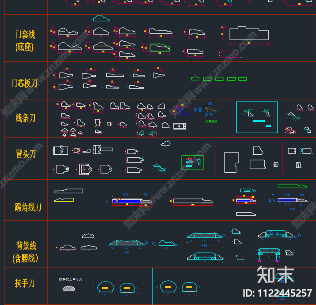 中式工作绘图模板图库cad施工图下载【ID:1122445257】
