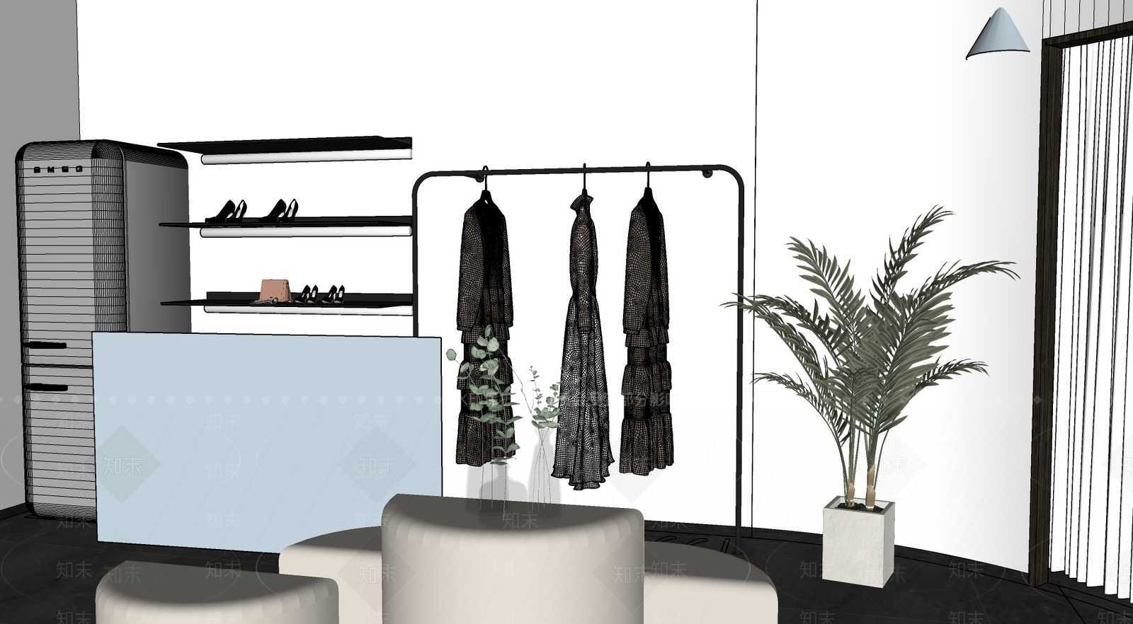 现代服装店SU模型下载【ID:1122446413】