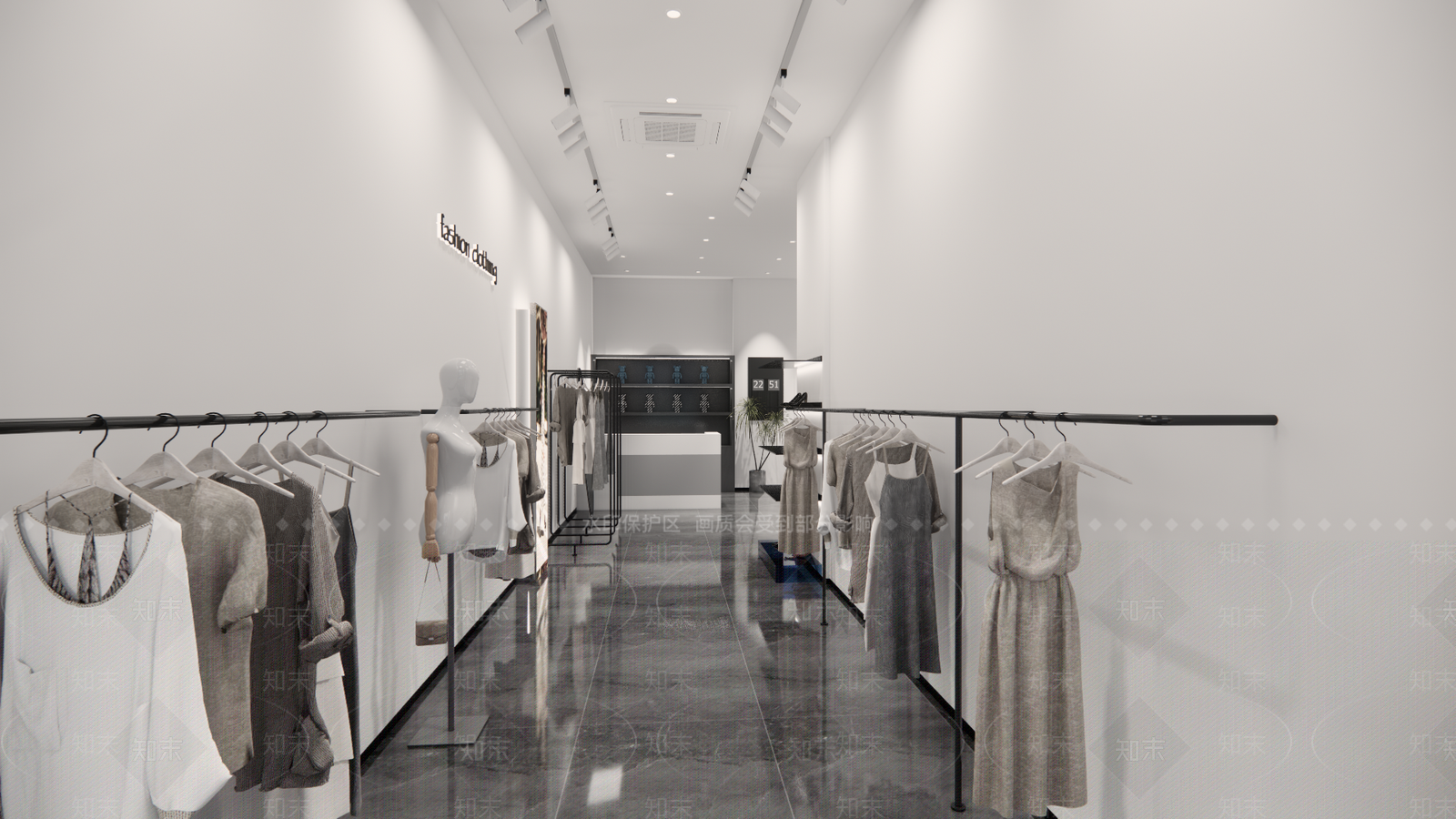 现代服装店SU模型下载【ID:1122446413】