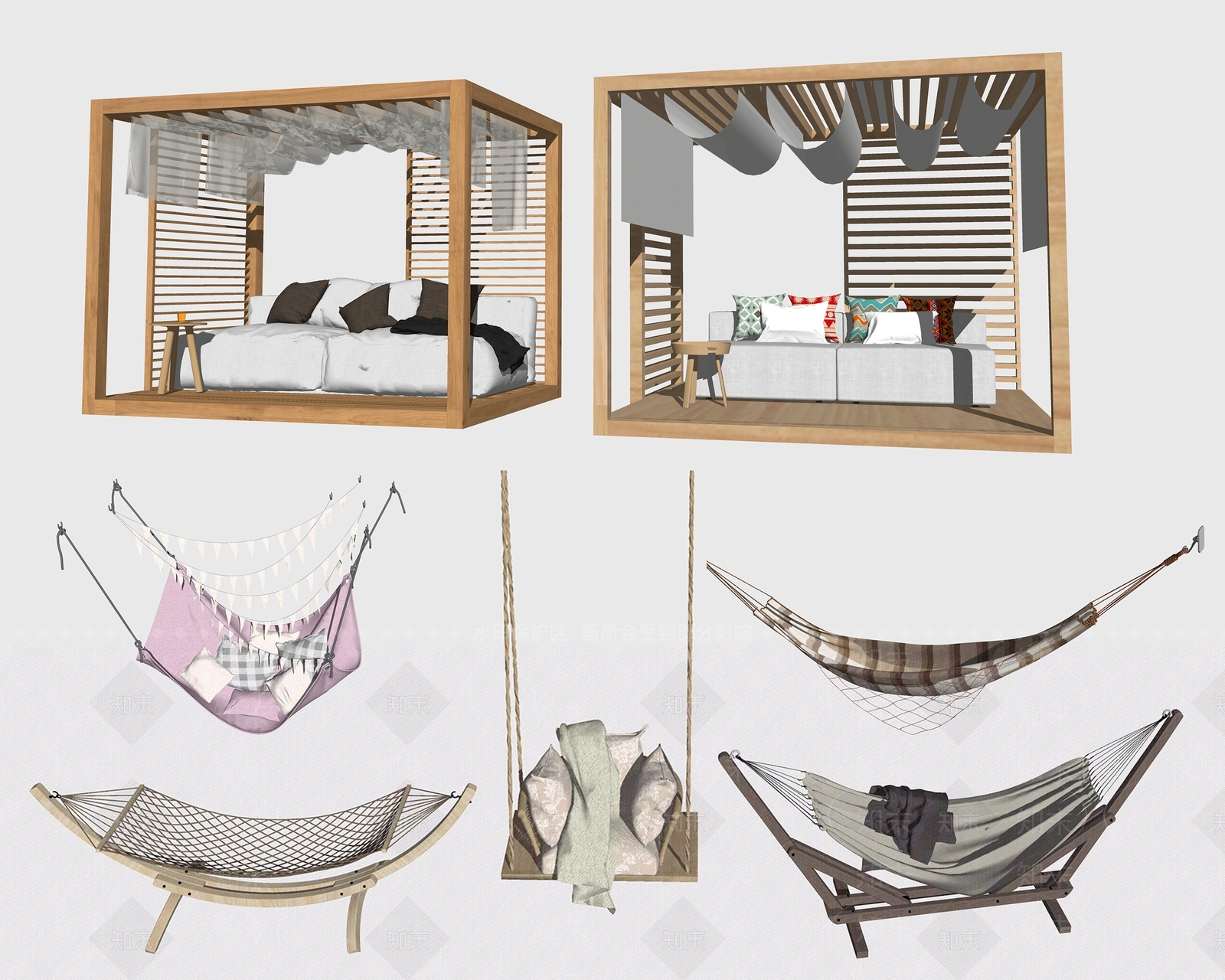 现代吊床SU模型下载【ID:1122446593】