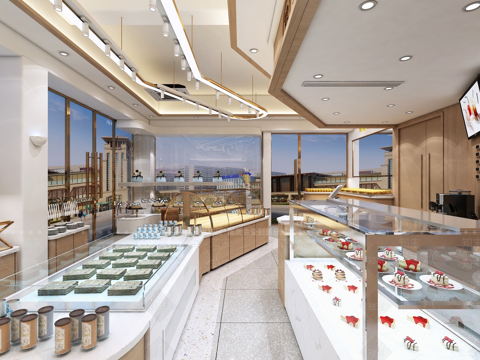 现代甜品面包店3D模型下载【ID:1122461230】
