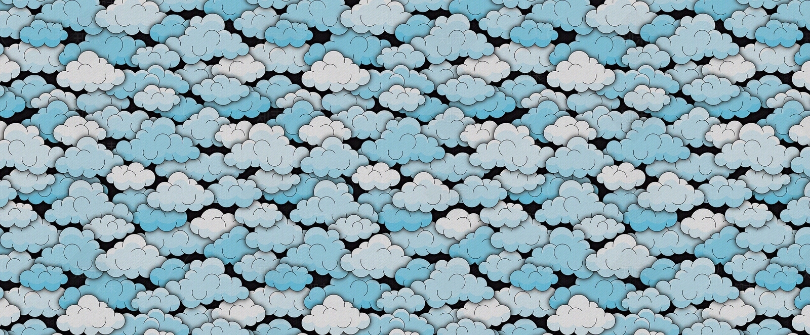 天蓝色云朵图案壁纸壁画贴图下载【ID:1122461104】