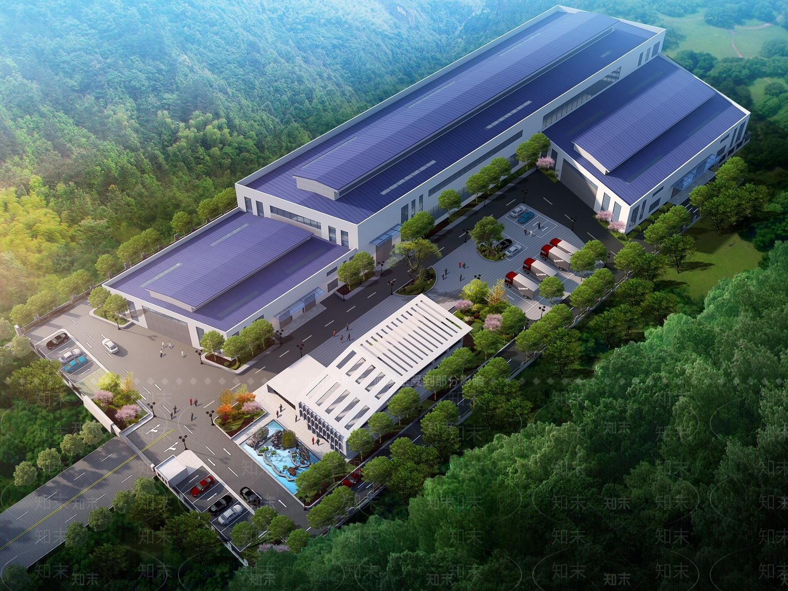 现代工业厂房3D模型下载【ID:1122462625】
