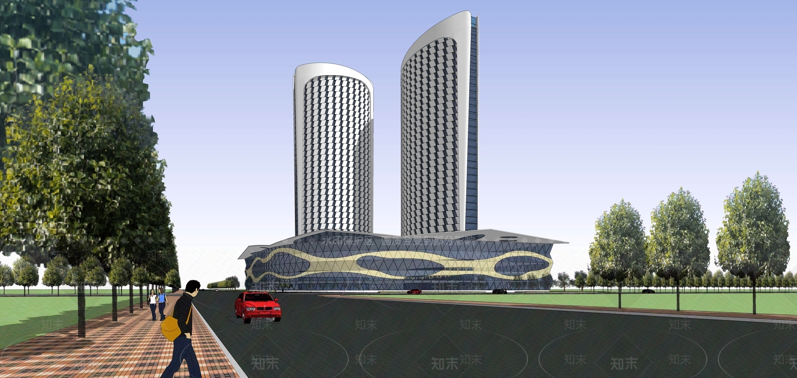 现代艺术大厦SU模型下载【ID:1122466732】