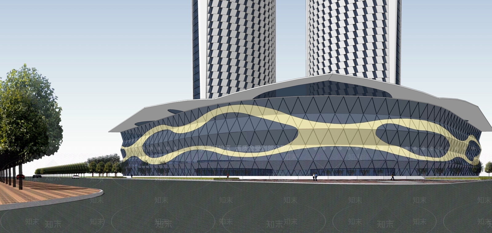 现代艺术大厦SU模型下载【ID:1122466732】