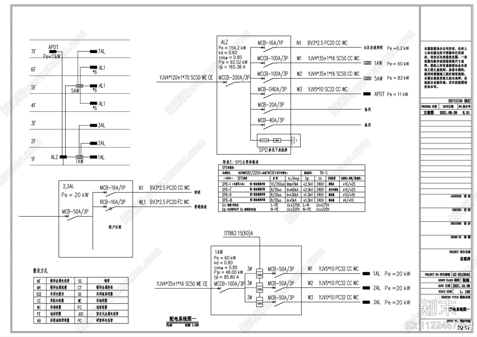 自建房施工给排水电气外立面cad施工图下载【ID:1122467364】