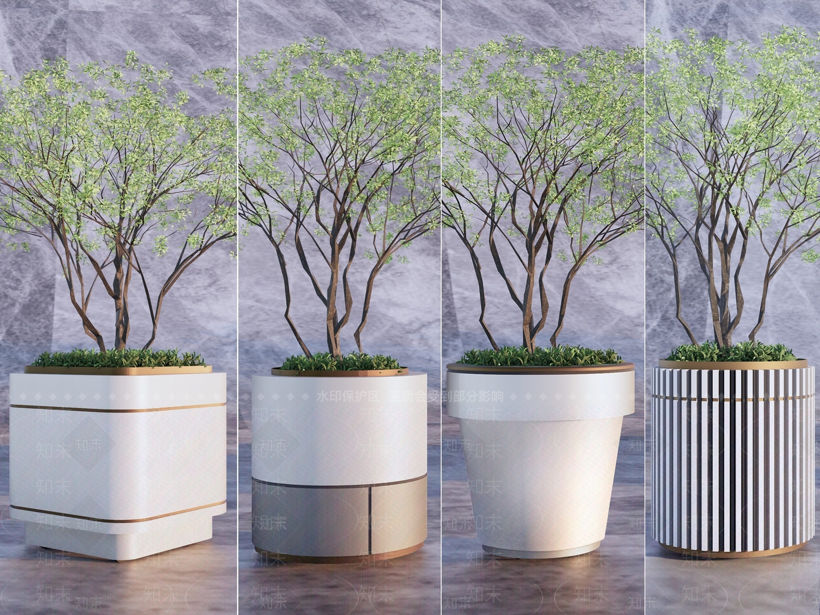 植物组合SU模型精品下载_SketchUp模型_知末网