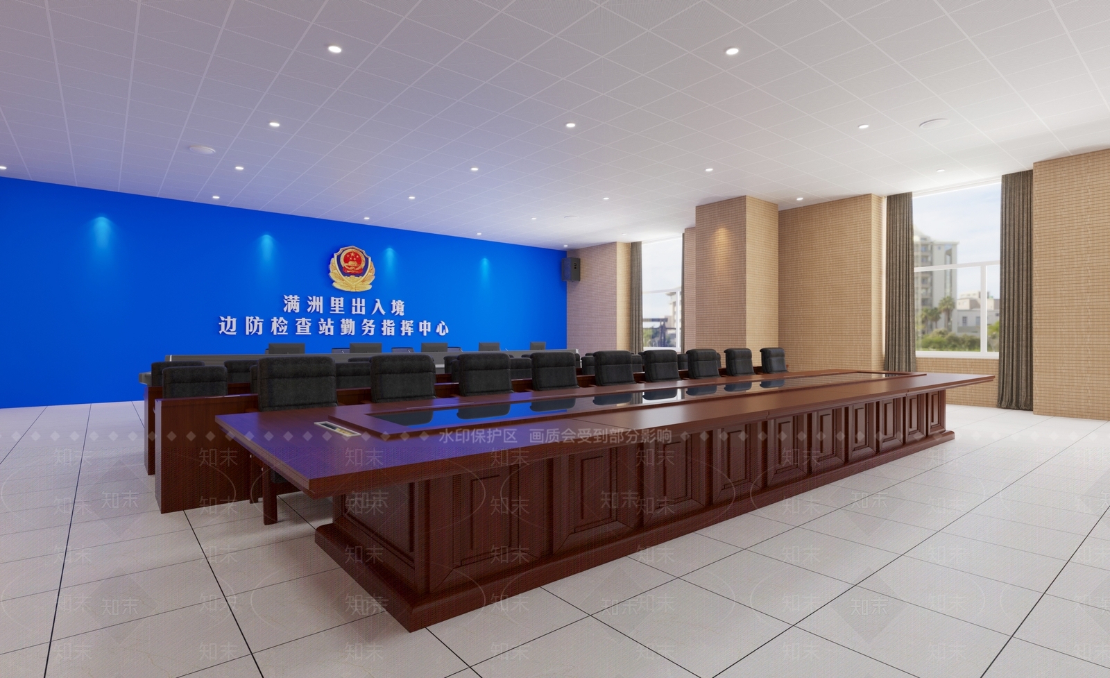 现代指挥控制室3D模型下载【ID:1122507776】