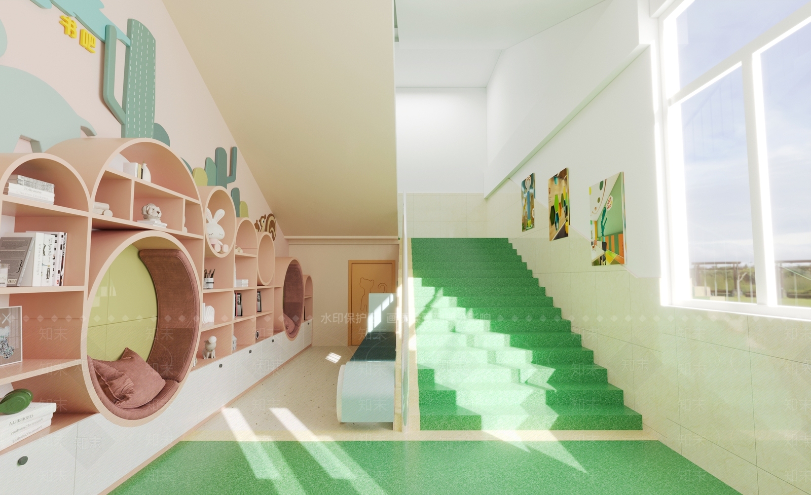 现代楼梯间3D模型下载【ID:1122508074】