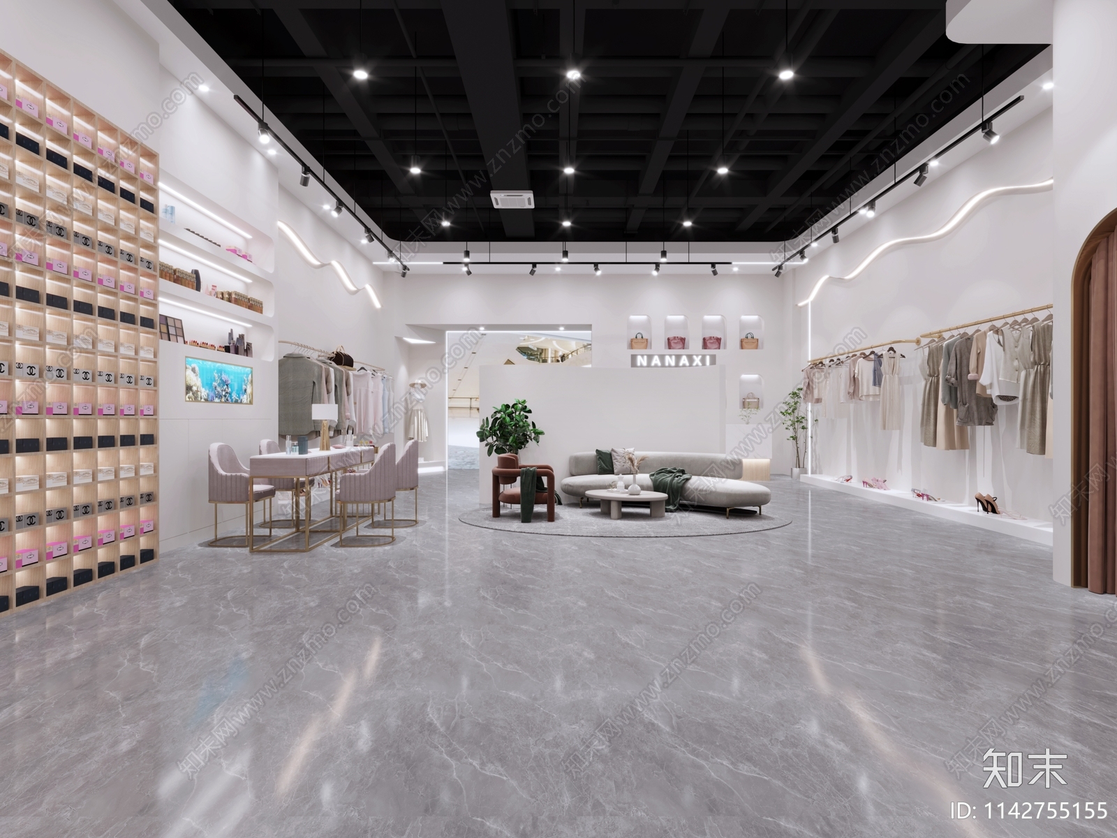 工业风服装店3D模型下载【ID:1142755155】