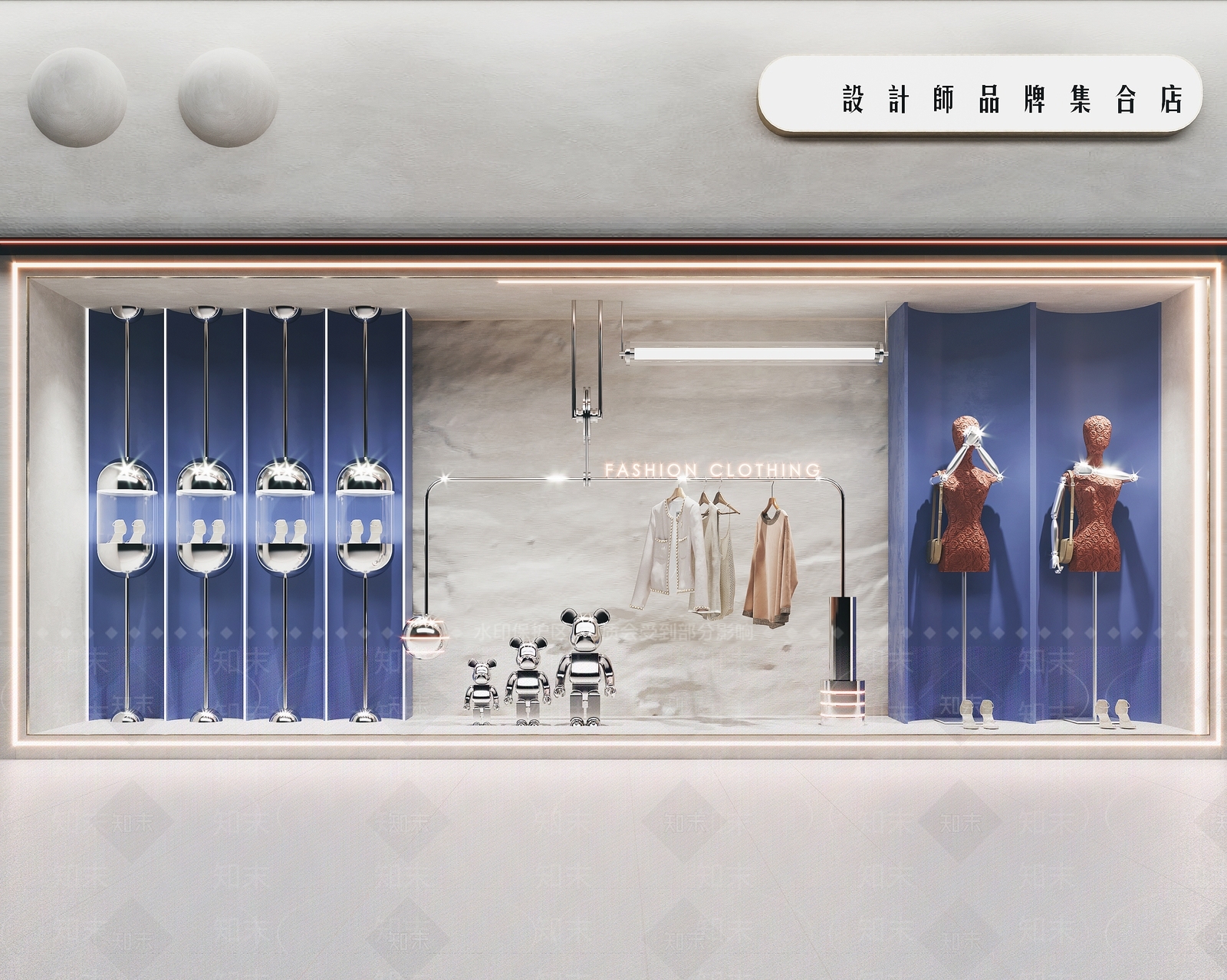 现代女装服装店橱窗SU模型下载【ID:1122518747】
