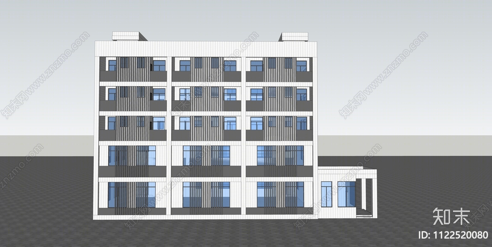现代工厂宿舍楼SU模型下载【ID:1122520080】