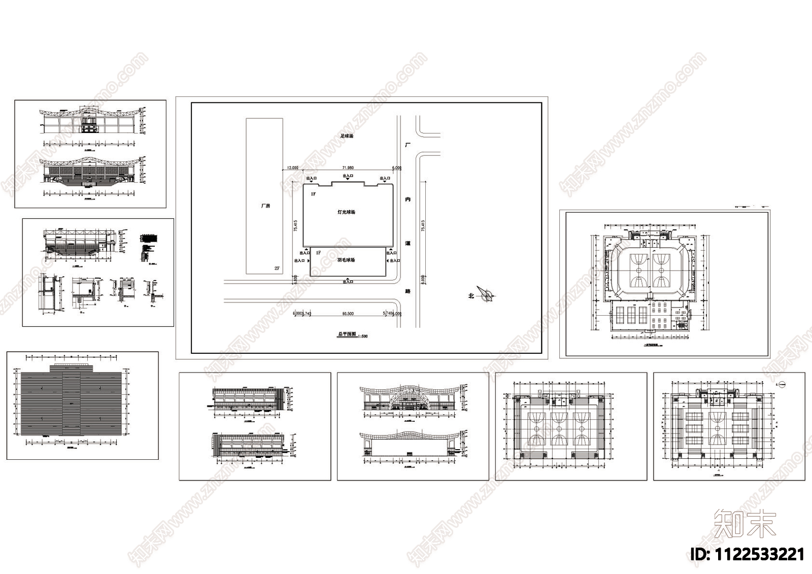 大型足球场灯光设计CAD图施工图下载【ID:1122533221】