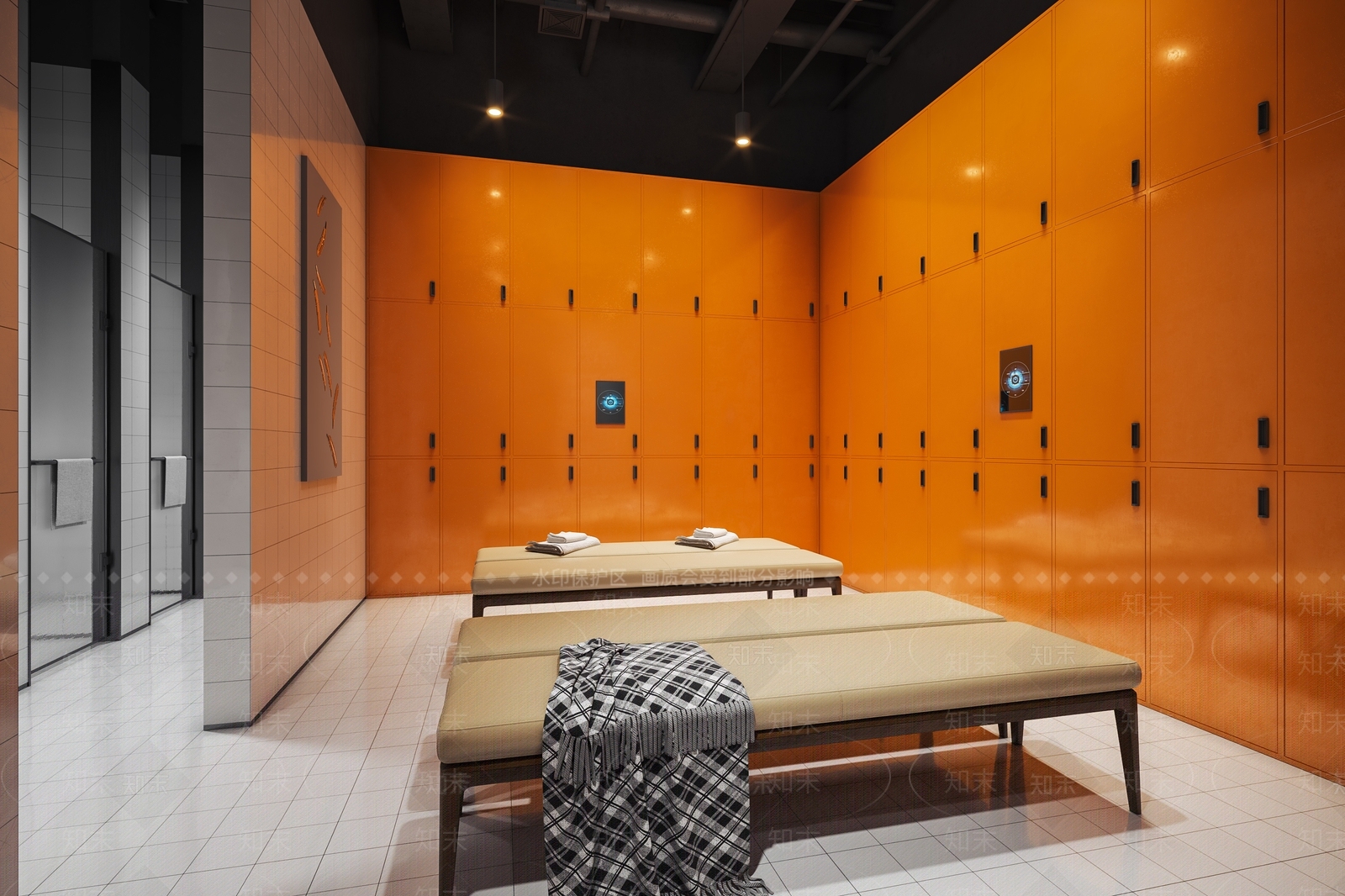 现代健身房更衣室3D模型下载【ID:1122535126】