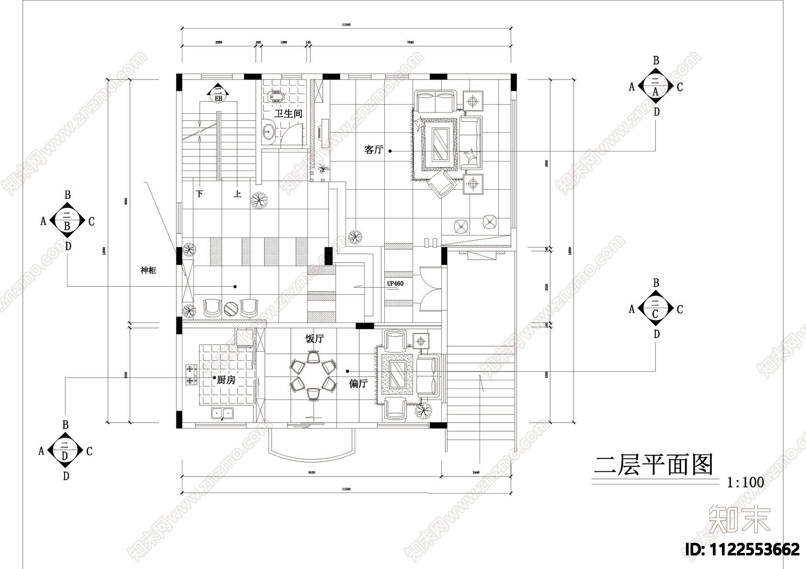 别墅装修设计cad图cad施工图下载【ID:1122553662】