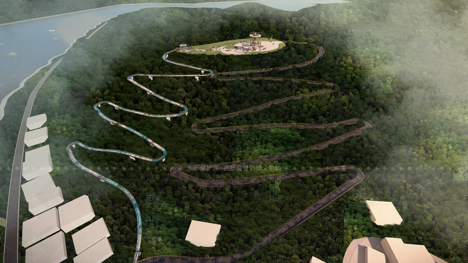 现代公园景观SU模型下载【ID:1122685657】