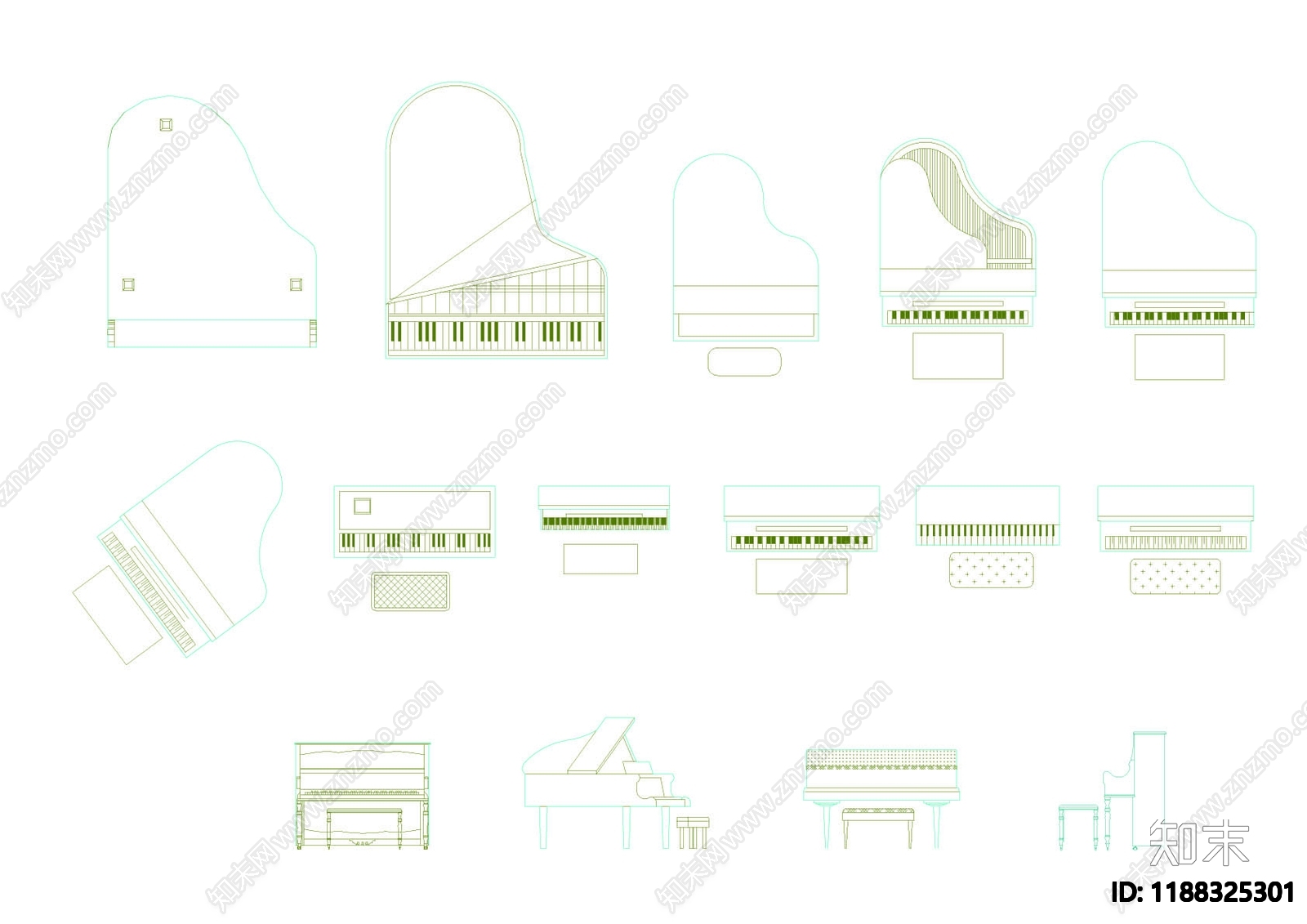 现代乐器施工图下载【ID:1188325301】