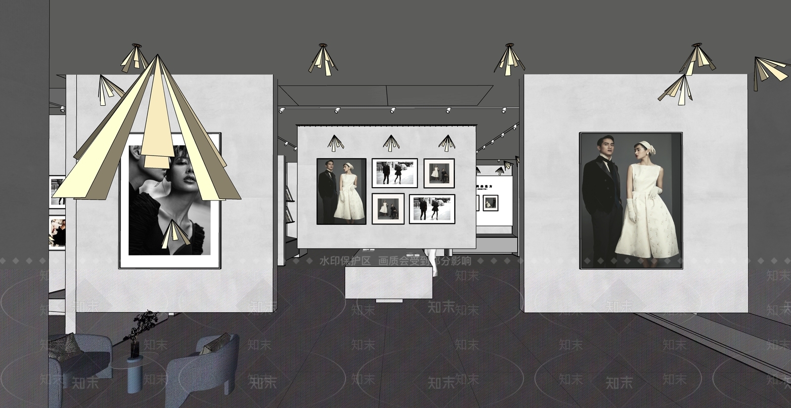 现代婚纱摄影店SU模型下载【ID:1122560895】