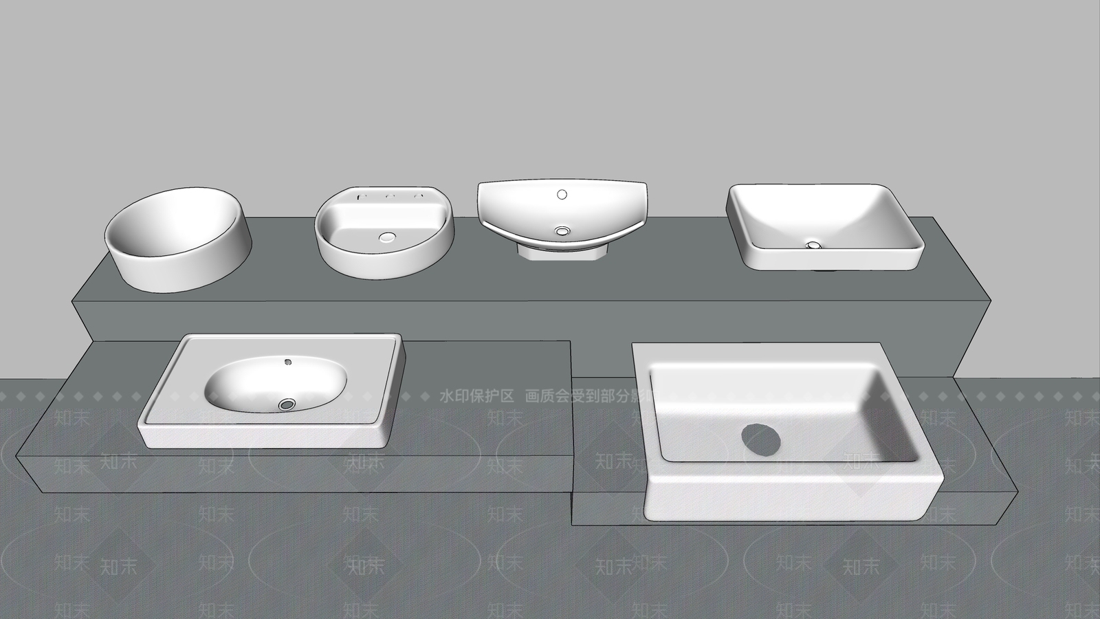 洗手台SU模型下载【ID:1122567617】