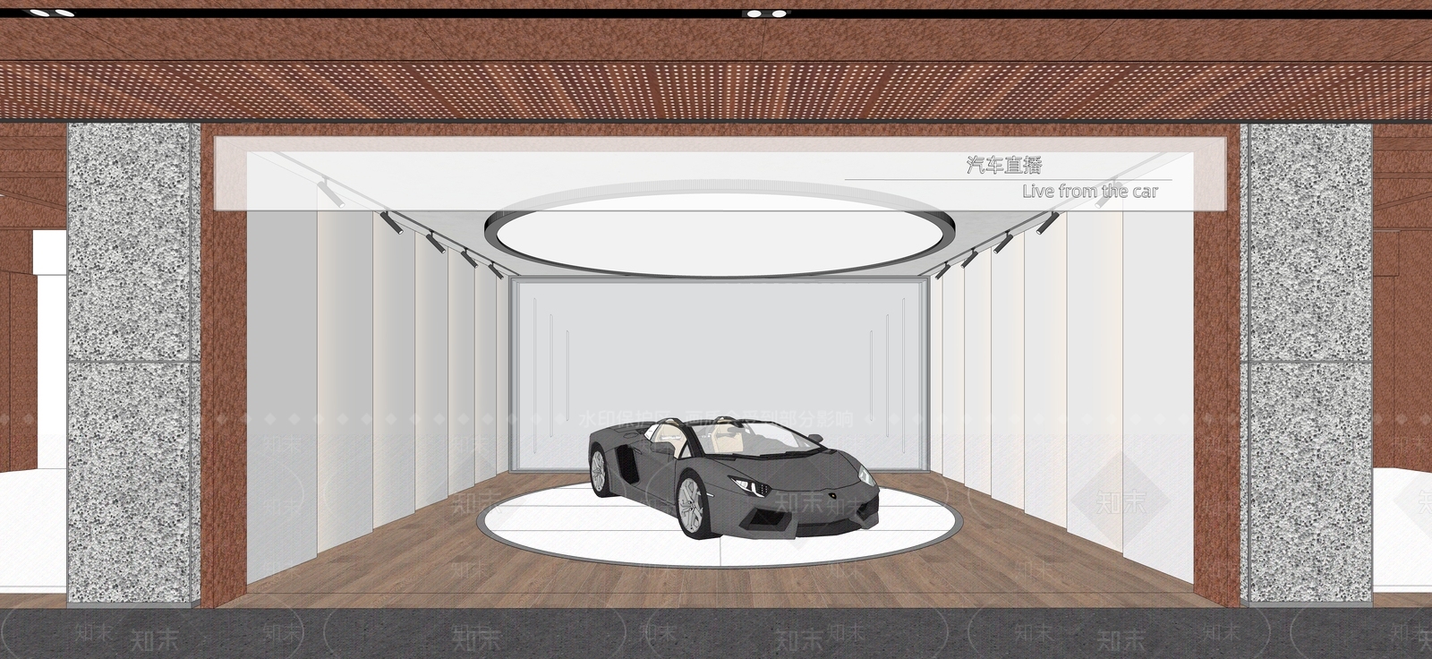 现代汽车展厅SU模型下载【ID:1122567998】
