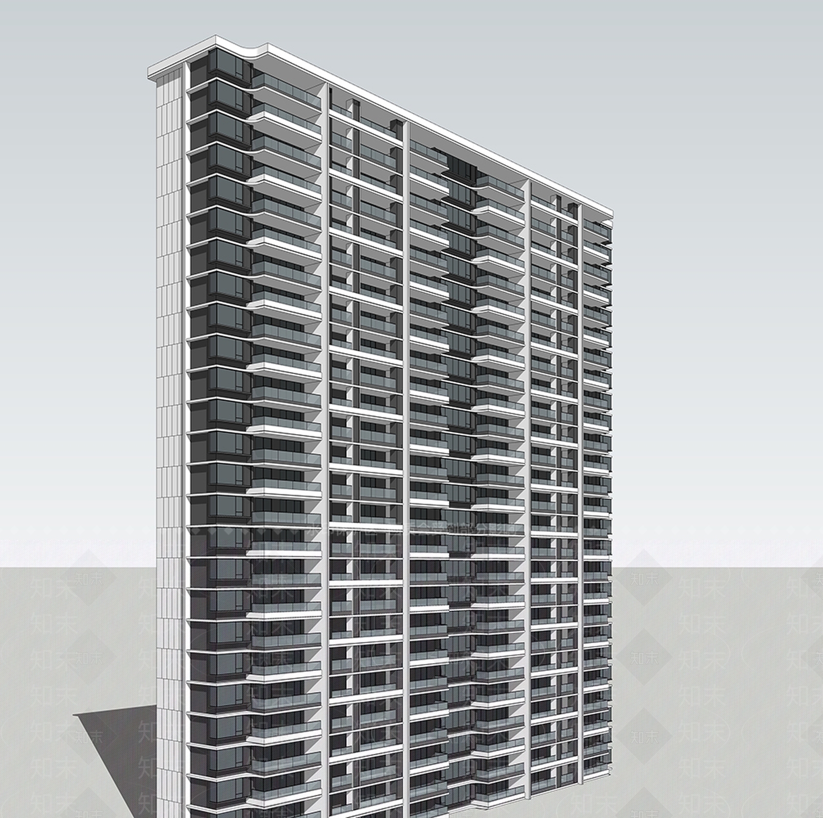 现代高层住宅SU模型下载【ID:1122573267】