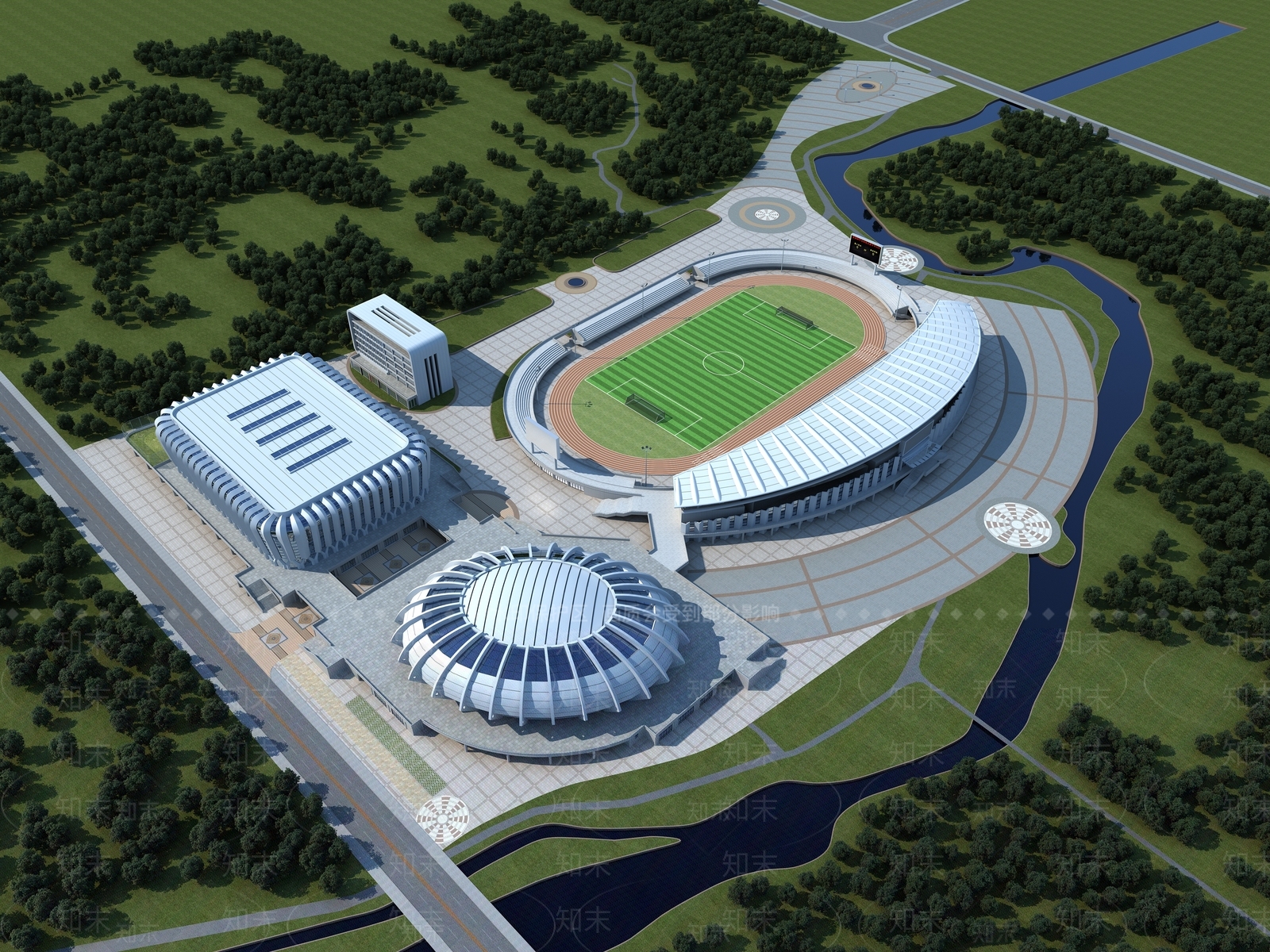 现代体育场馆3D模型下载【ID:1122580986】