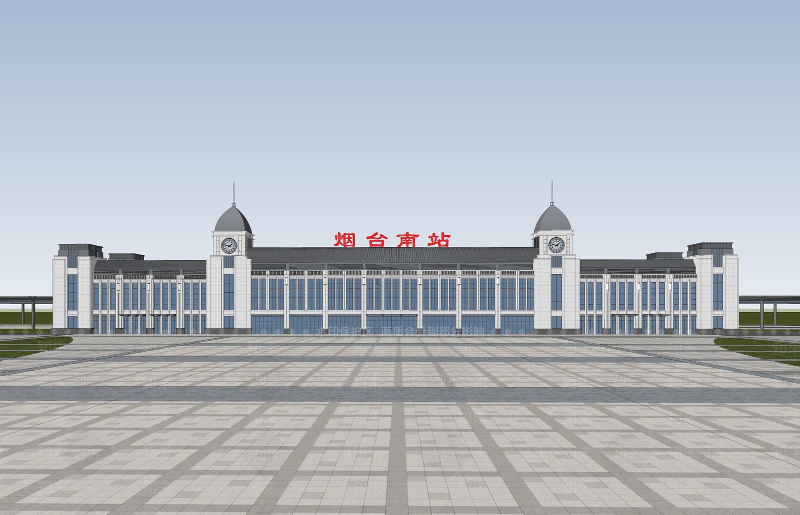 简欧火车站SU模型下载【ID:1122586686】