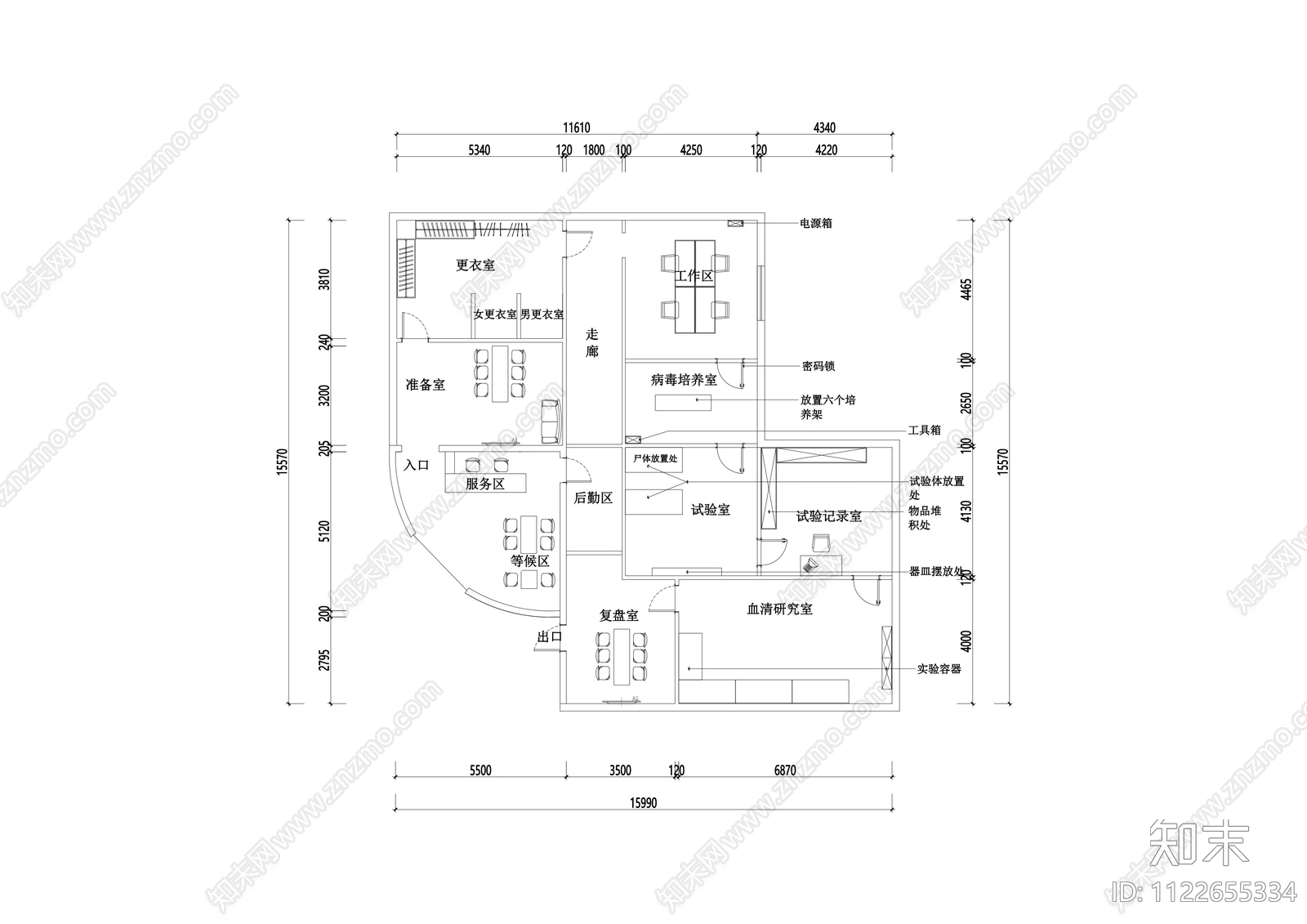 现代密室室内潮玩平面图cad施工图下载【ID:1122655334】