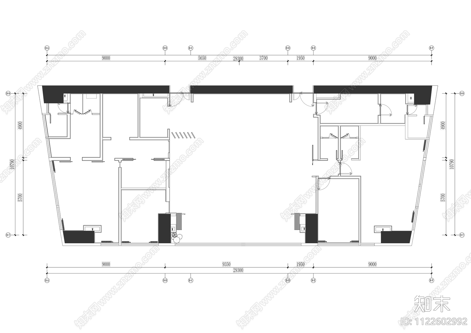 350㎡公寓大平层设计cad施工图下载【ID:1122602992】