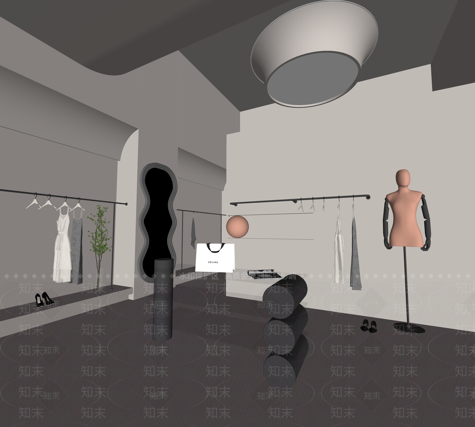现代服装店SU模型下载【ID:1122604717】