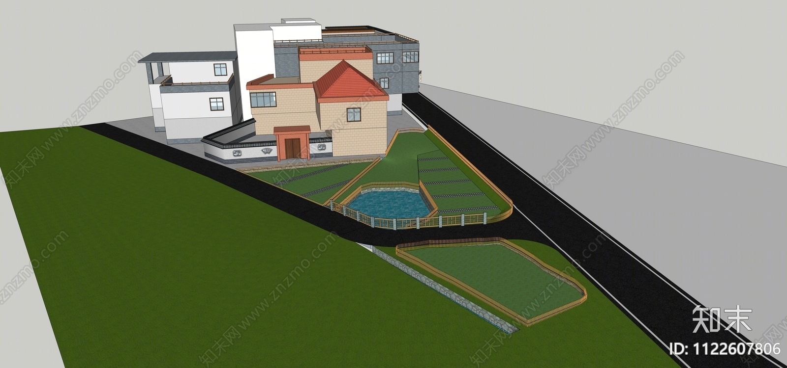 现代乡村民房SU模型下载【ID:1122607806】