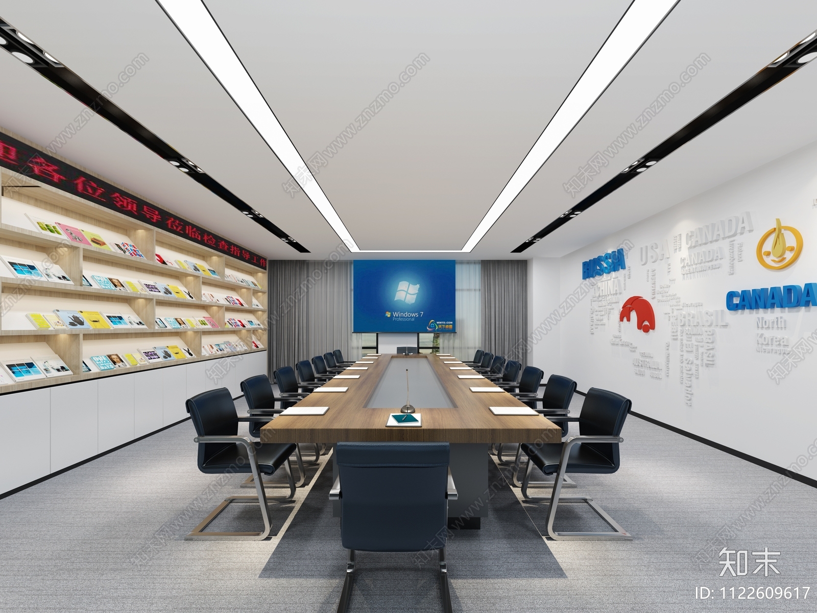 现代办公室室内施工设计cad施工图下载【ID:1122609617】