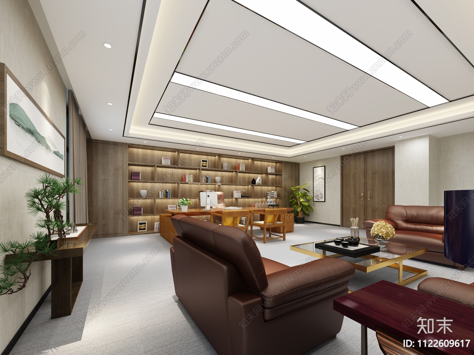 现代办公室室内施工设计cad施工图下载【ID:1122609617】