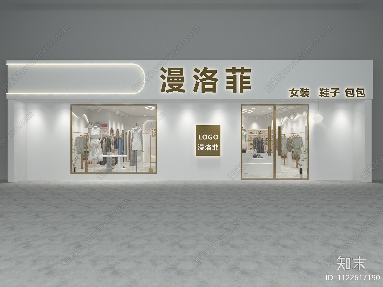 现代服装店3D模型下载【ID:1122617190】