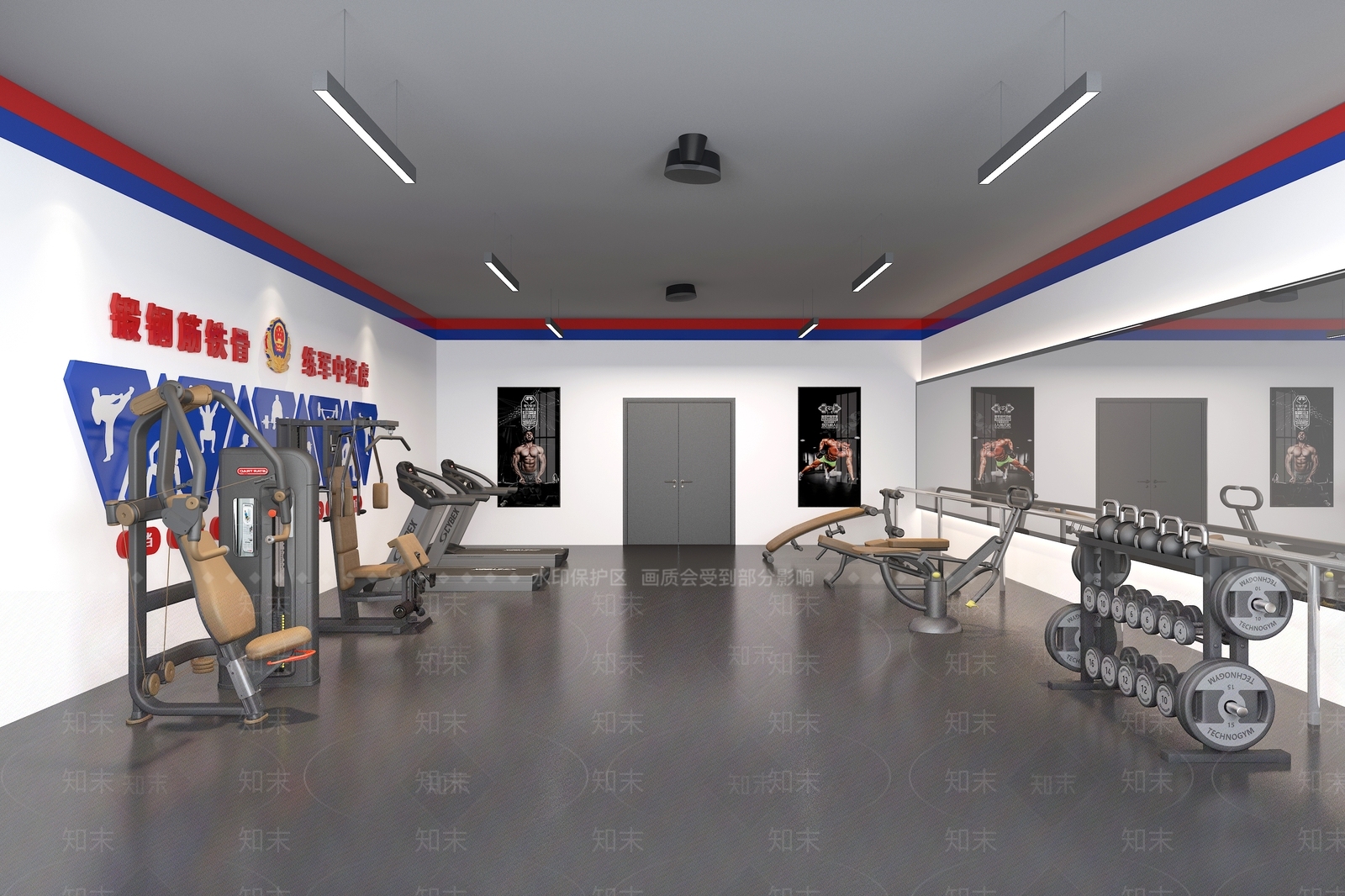 现代军警健身房3D模型下载【ID:1122611829】