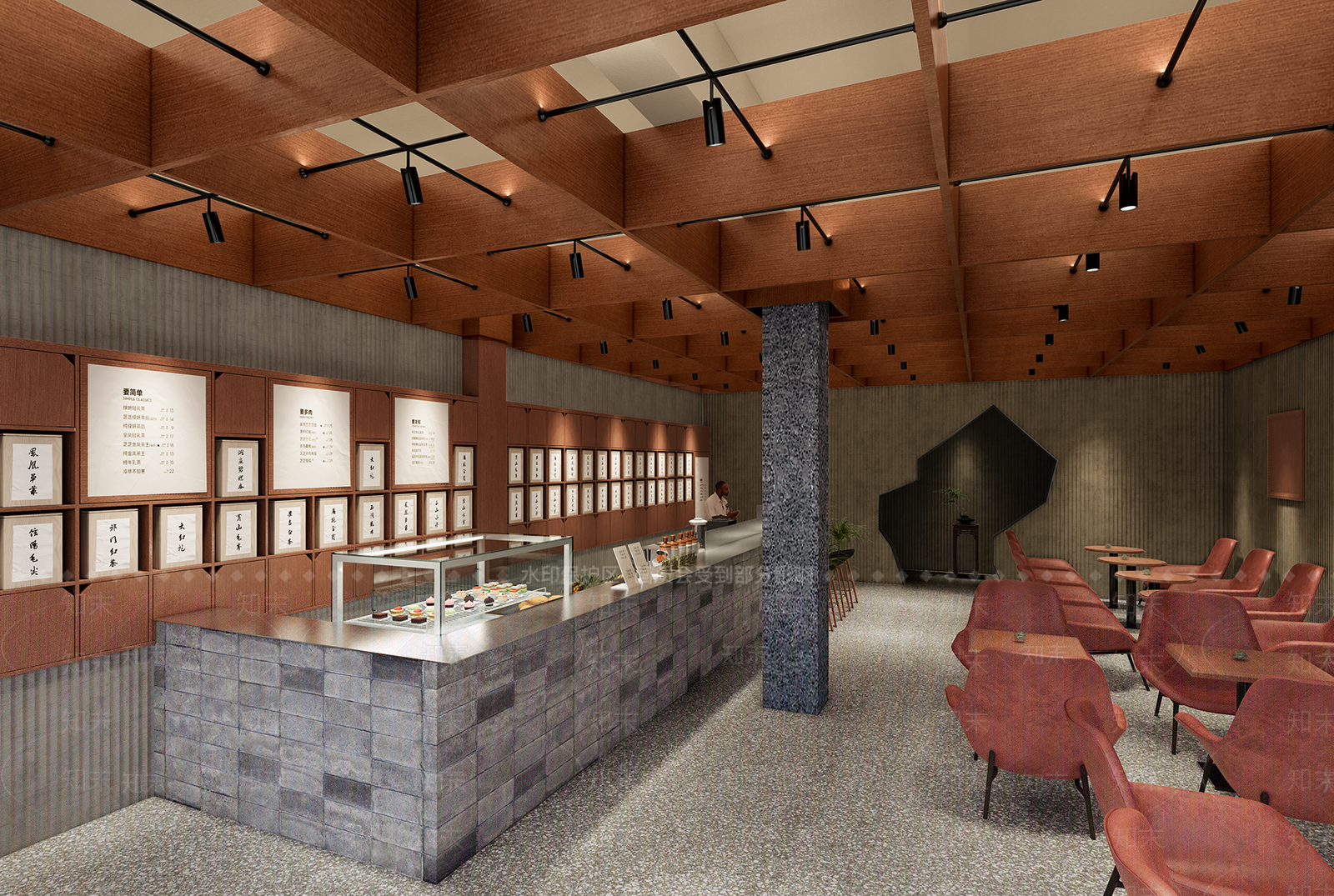 【SU悬赏模型】现代风格茶叶店SU模型下载【ID:1122638051】