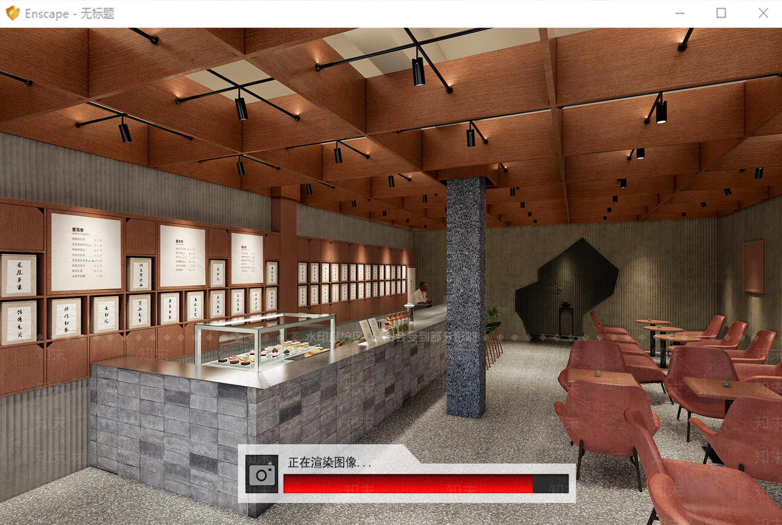 【SU悬赏模型】现代风格茶叶店SU模型下载【ID:1122638051】