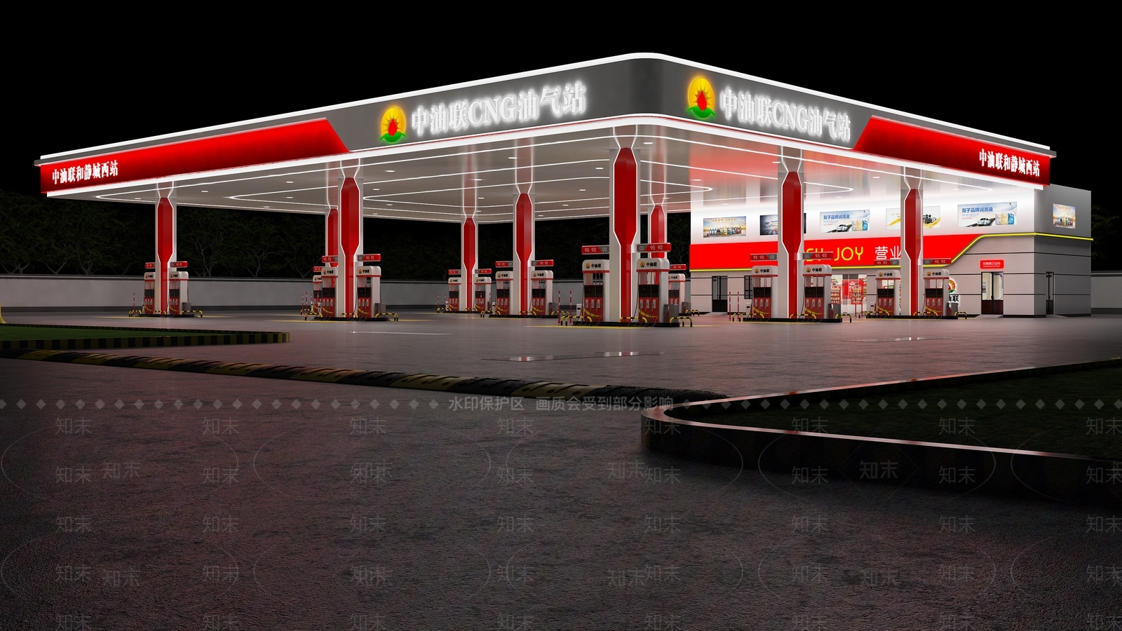 加油站3D模型下载【ID:1122613081】