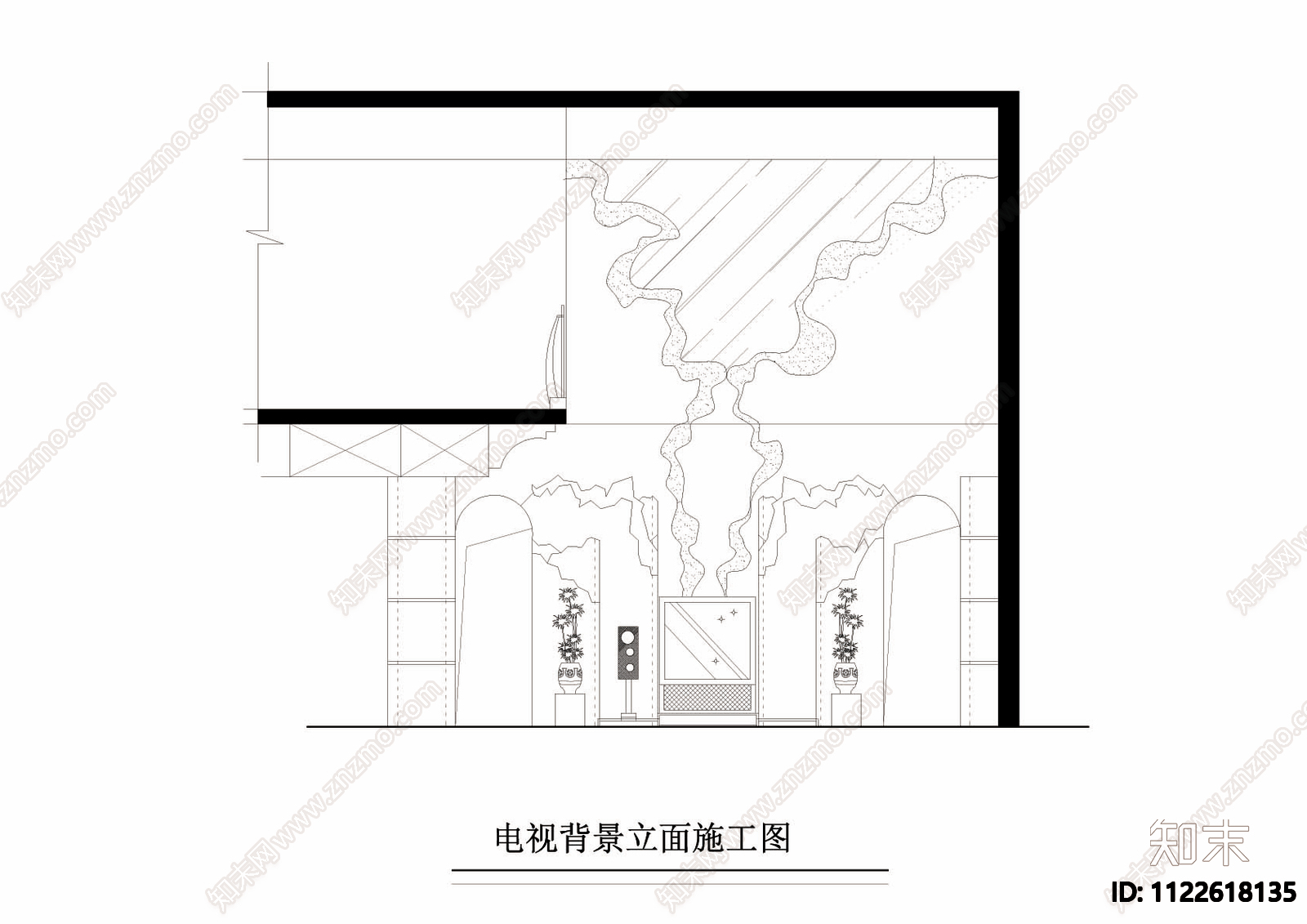 古典元素三层别墅cad施工图下载【ID:1122618135】