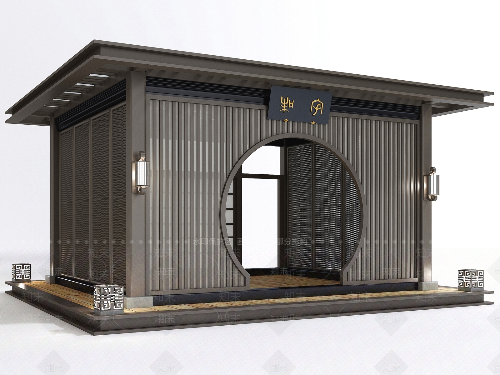 中式凉亭3D模型下载【ID:1122622471】