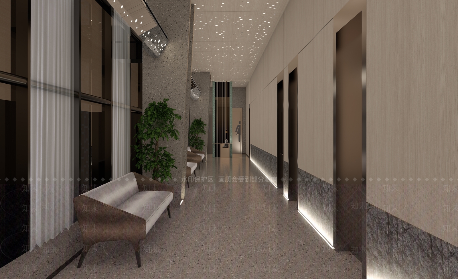 现代休息厅SU模型下载【ID:1123023815】