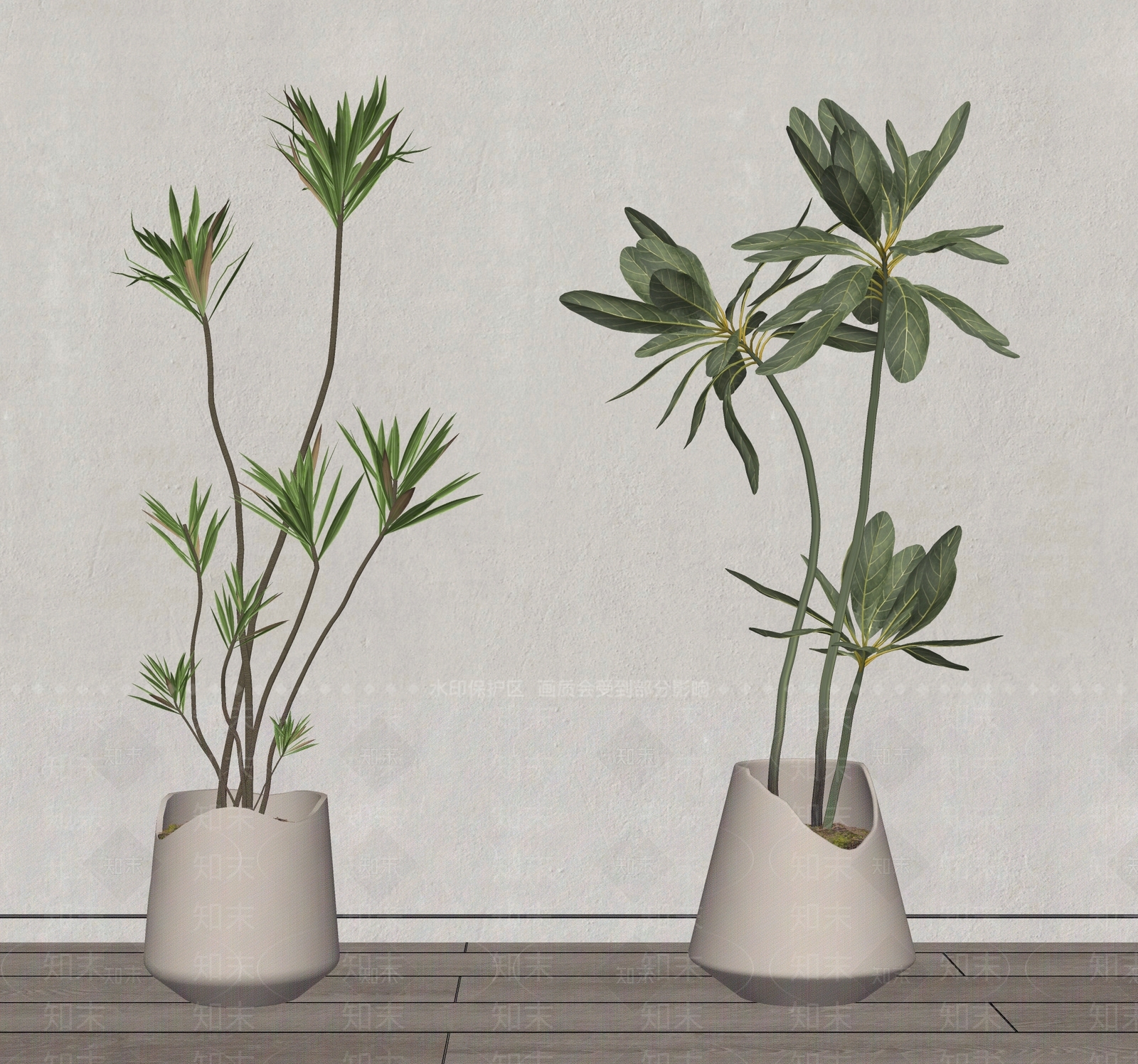 绿植盆栽SU模型下载【ID:1122641808】_知末su模型网