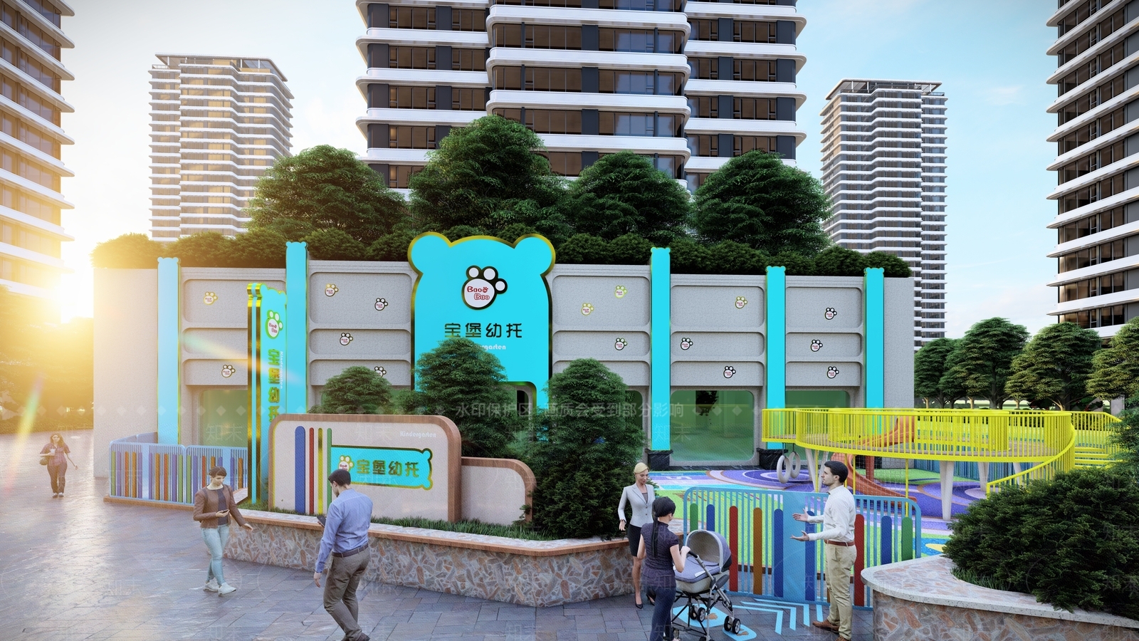 现代幼儿园SU模型下载【ID:1122776028】