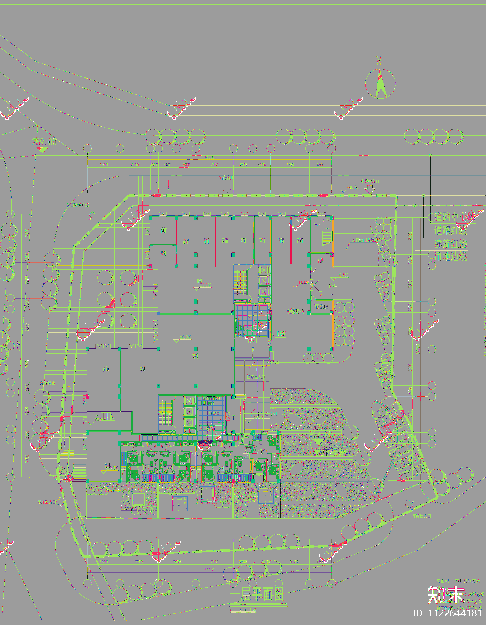 现代简约住宅小区建筑cad施工图下载【ID:1122644181】