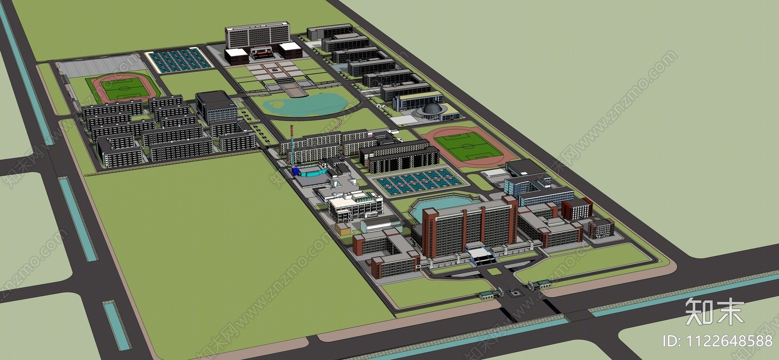 现代天津城建大学SU模型下载【ID:1122648588】