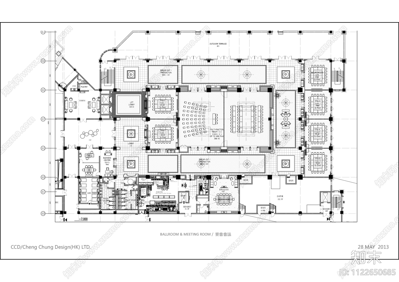 新中式酒店空间设计施工图下载【ID:1122650685】