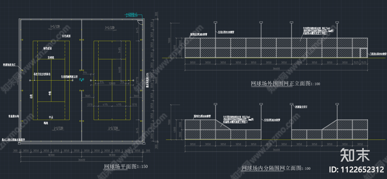 现代体育操场平面cad施工图下载【ID:1122652312】