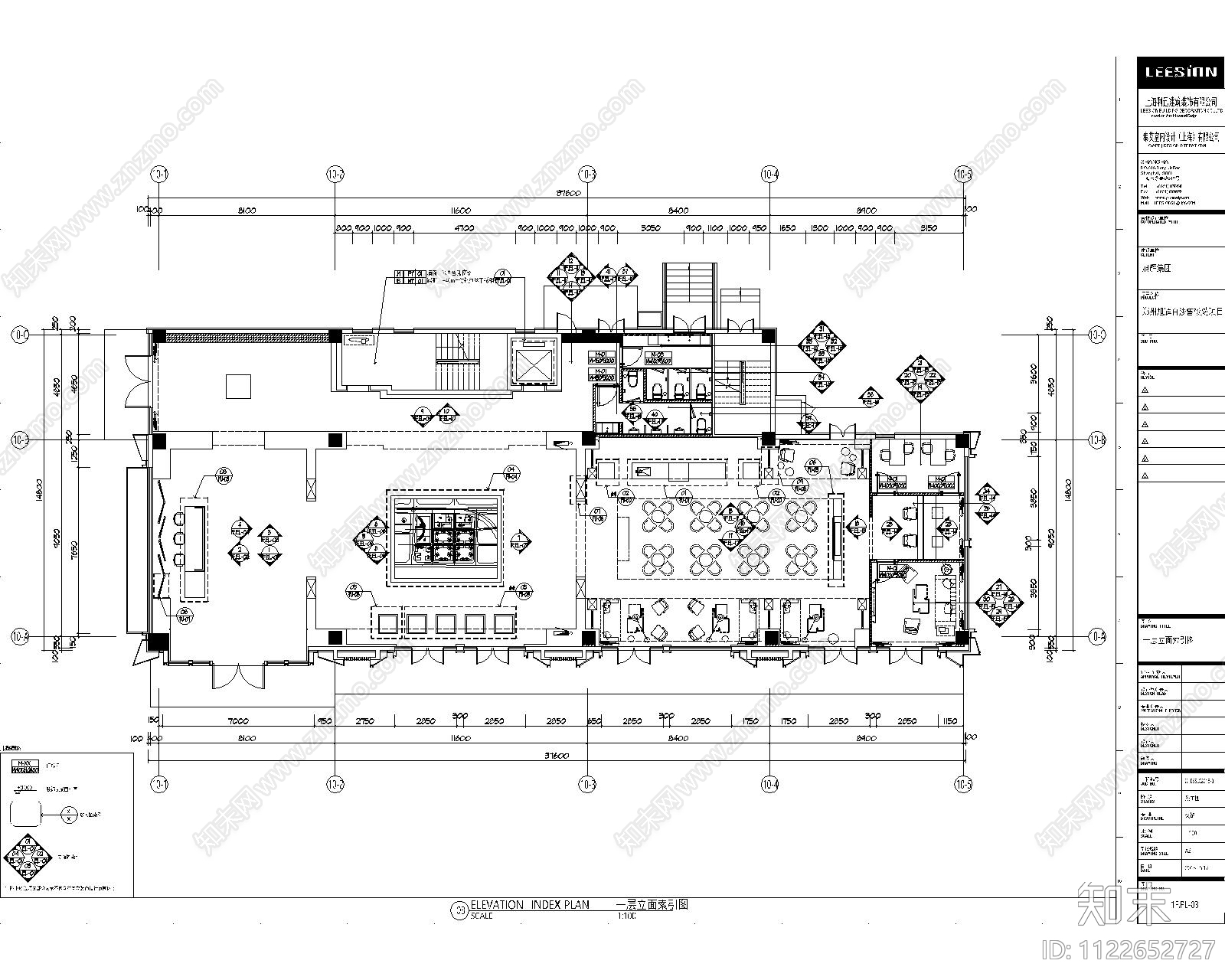 集艾设计郑州旭辉白沙售楼处cad施工图下载【ID:1122652727】