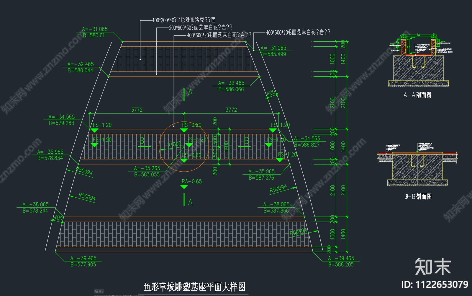 现代景观雕塑cad施工图下载【ID:1122653079】